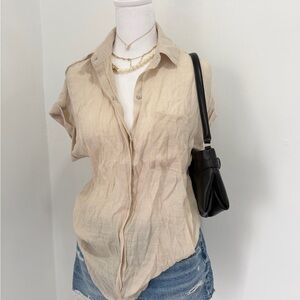 Lily Star linen button up shirt Size M summer shirt